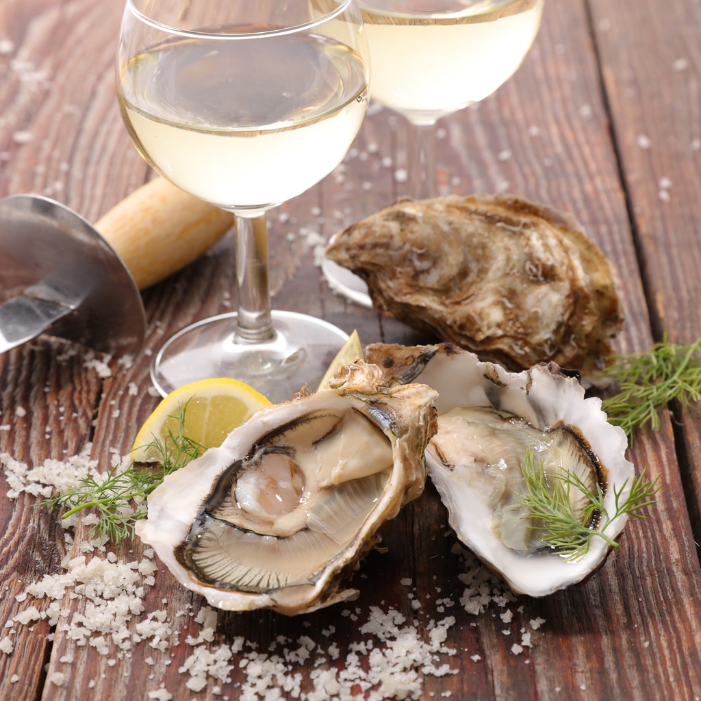 oyster and wine