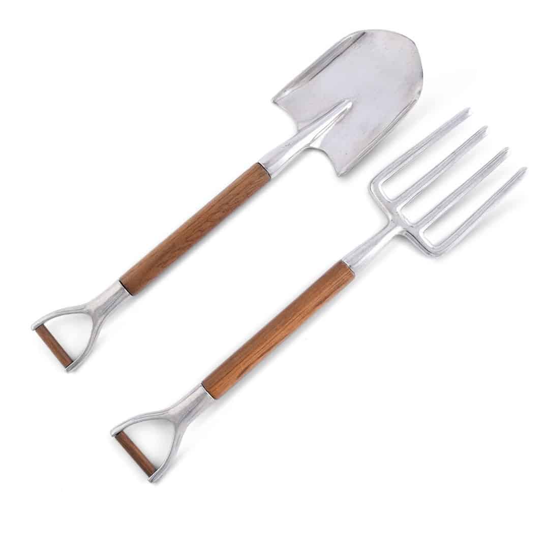 Shovel and Fork with wooden handle