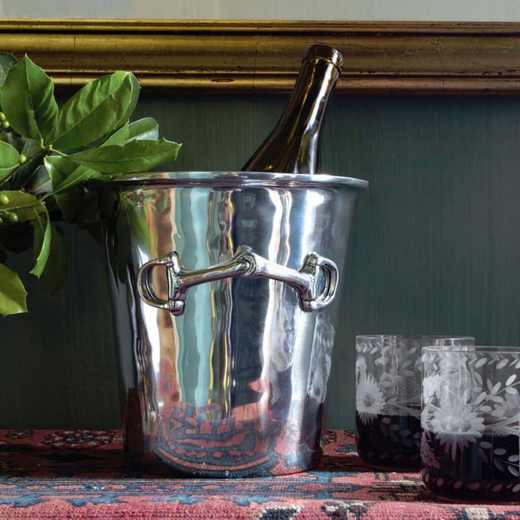 Silver Equestrian Wine Bucket