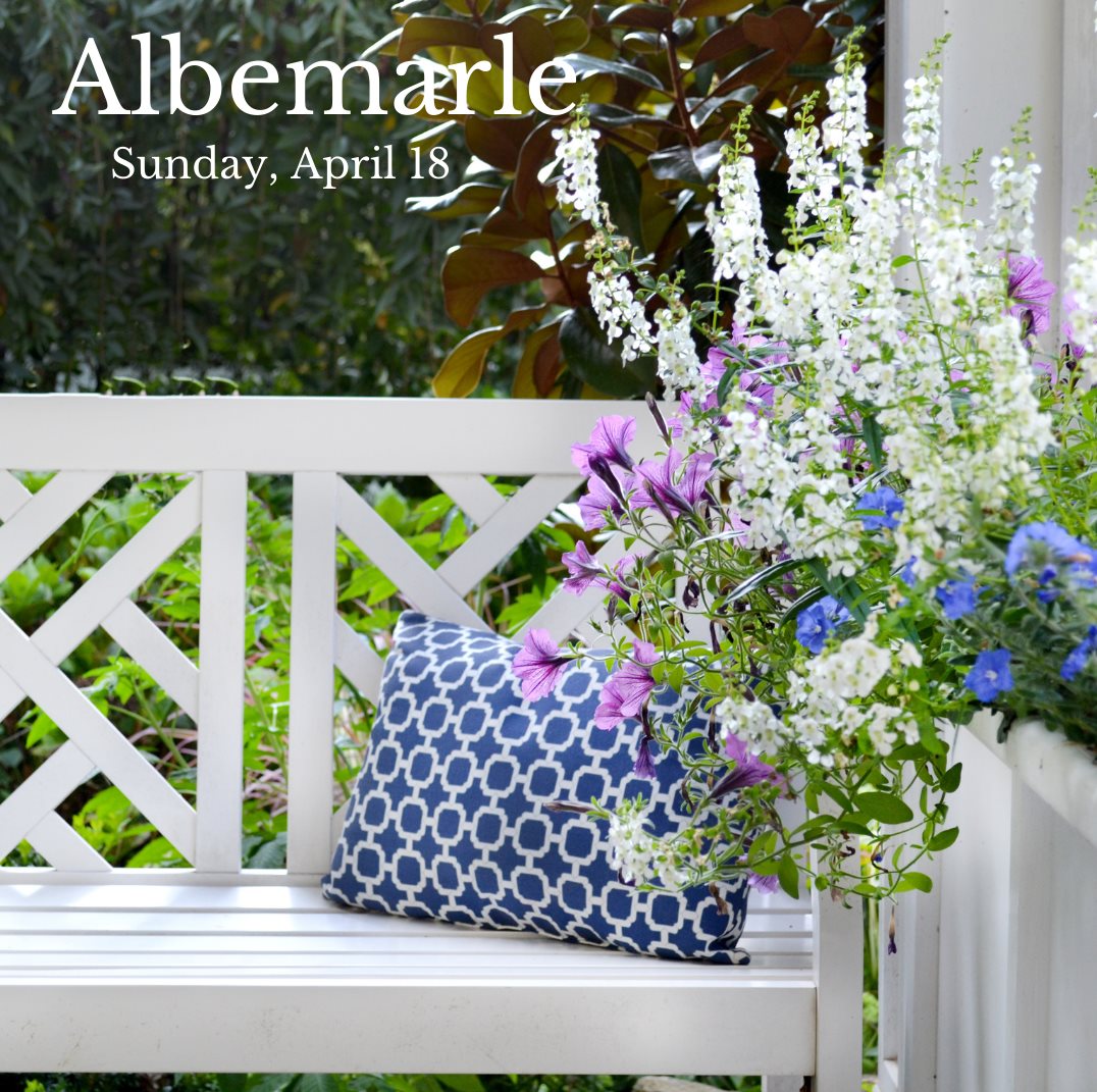 Garden bench with flowers