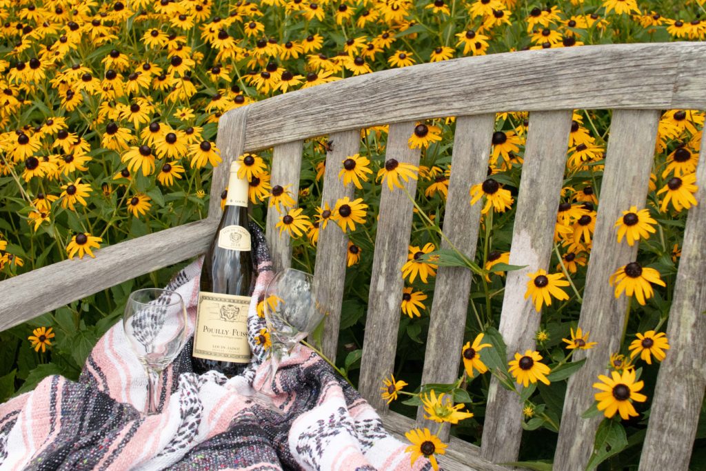 wine and flowers at Lewis Ginter Botanical Garden