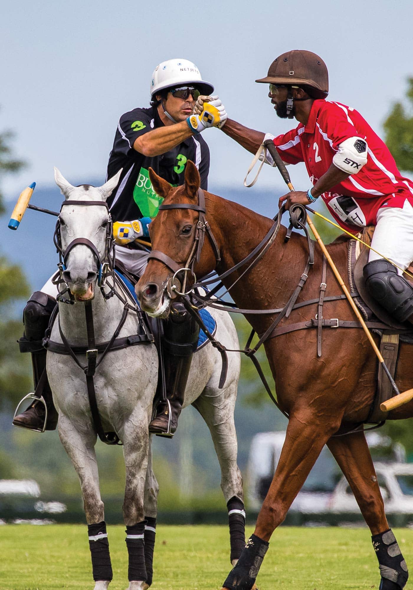 Nacho Figueras competing in a polo match at Great Meadow’s Veterans Stadium in Virginia