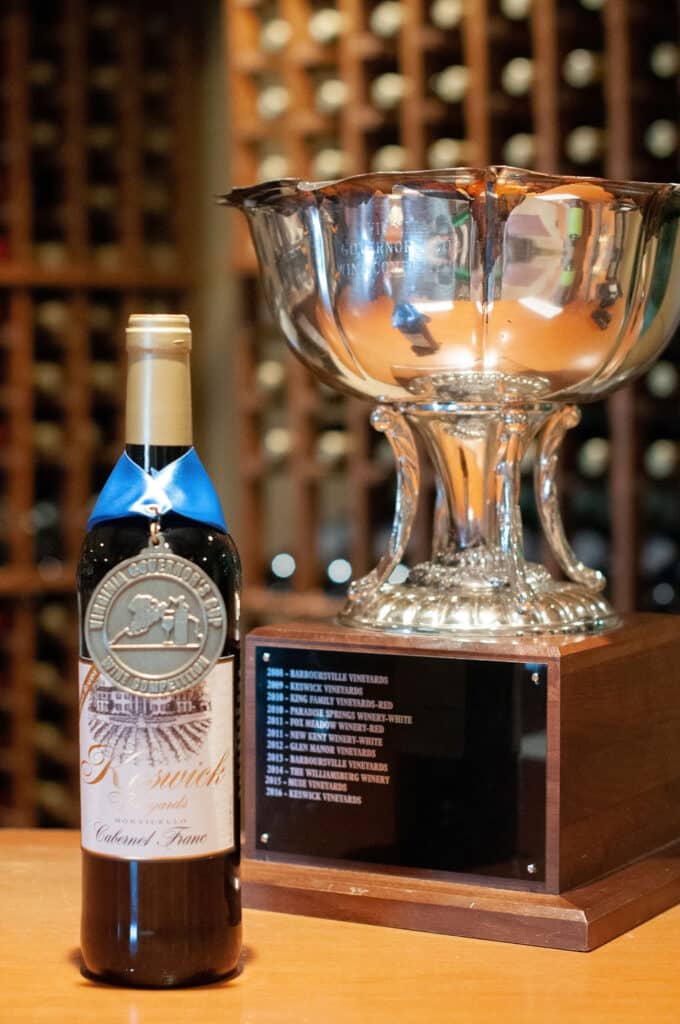 Keswick Vineyards gold cup winning wine, © Image by Wine & Country Life