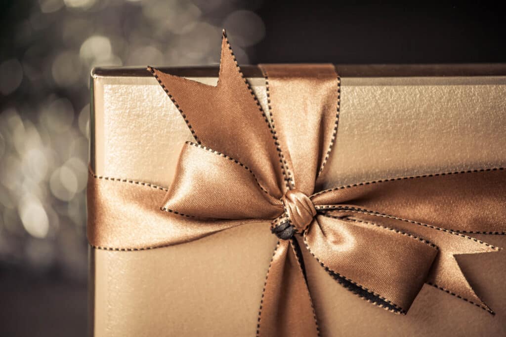 Gold gift box for Ultimate Luxury Gift Guide