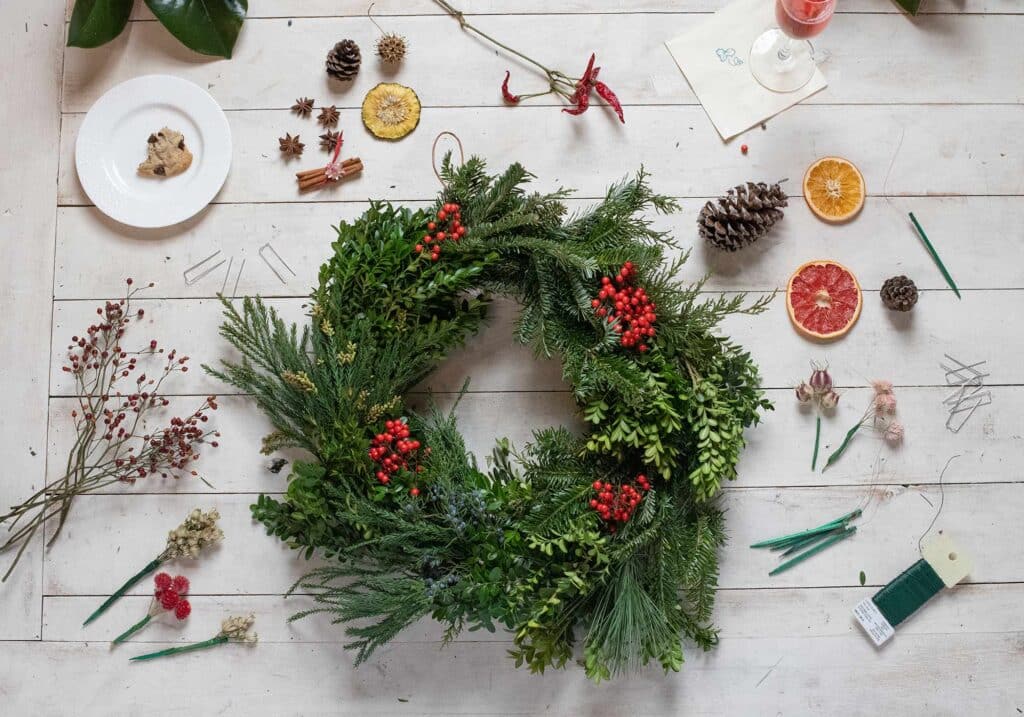 Holiday Wreath Making at Pippin Hill, Wreath making supplies