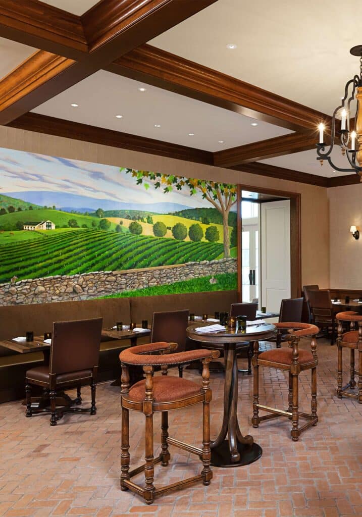 The Gold Cup Wine Bar at the Salamander Middleburg resort, luxury lodging in Virginia hunt country.