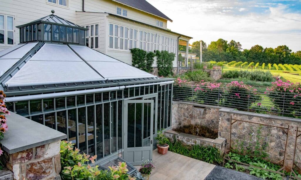 pippin hill farm and vineyards alitex greenhouse exterior