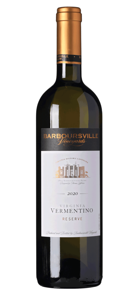 Barboursville Vineyards award-winning wine, Vermentino Reserve bottle