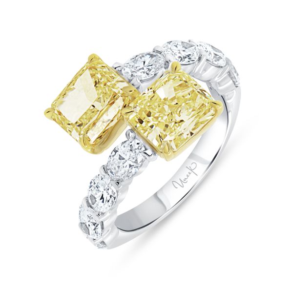 mystique UNEEK ENGAGEMENT NATUREAL BYPASS RADIANT FANCY YELLOW DIAMOND ENGAGEMENT RING