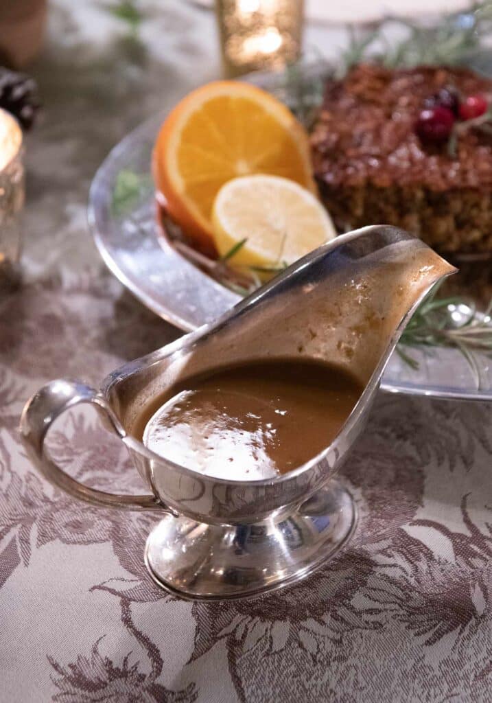 holiday vegan dinner gravy boat