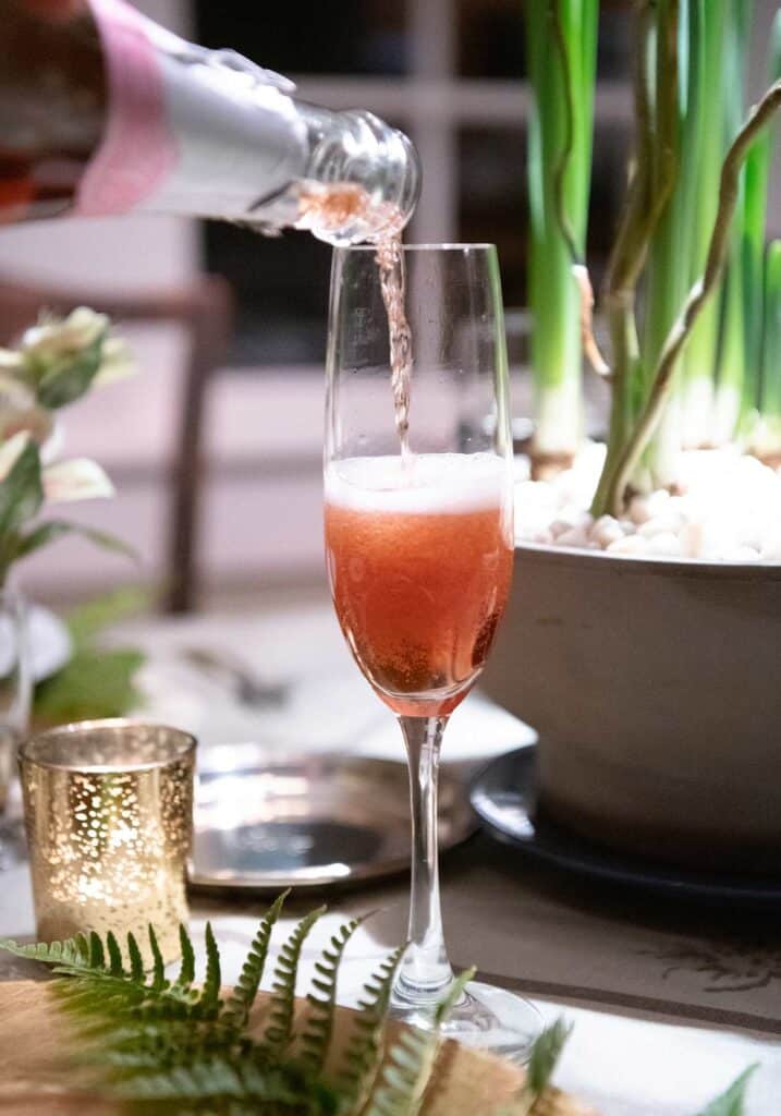 holiday vegan dinner sparkling rose