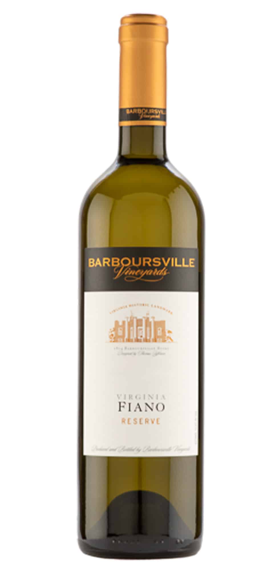 Barboursville Vineyards award-winning wine, Fiano Reserve bottle
