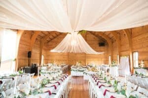 interior shot of a custom barn for events by King Barns
