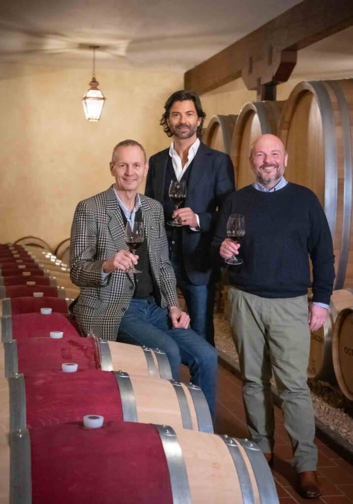 Winemaker Luca Paschina (Barboursville Vineyards), winery owner Francesco Zonin, winemaker Alessandro Gallo (Castello di Albola).
