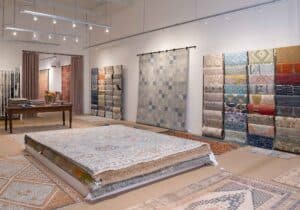 Interior shot of the shop with Carpet designs at Galleria Carpets