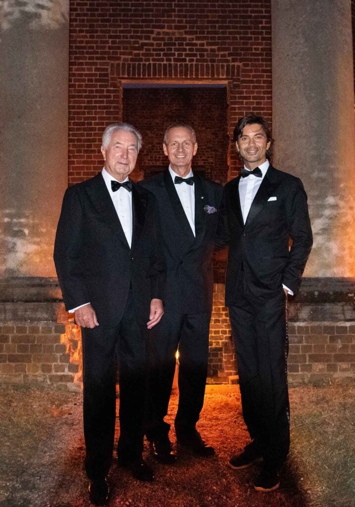 Gianni Zonin, Luca Paschina and Francesco Zonin in black tie attire at the celebration of Italian heritage of Barboursville Vineyards.