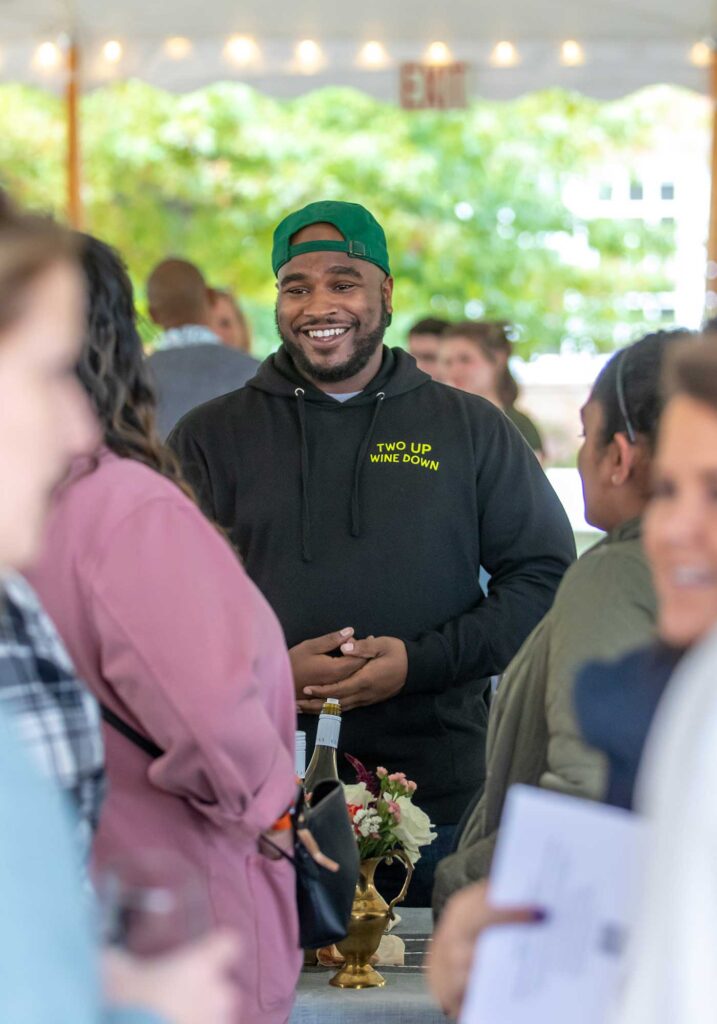 People sample wine from Starburn Winery at the United Bank Bloomin' Wine  Festival on Friday April 28, 2017 in Winchester, Va.. The wine festival,  which continues on Saturday, officially kicked-off the start