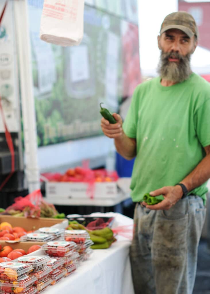 Farm-to-Table Hot Chili Peppers in Virginia Farmer's Market