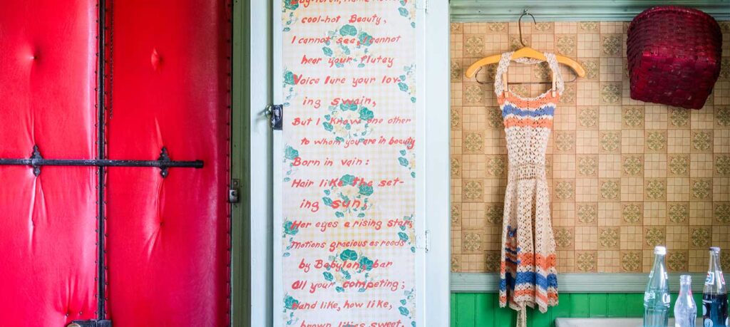 anne spencer kitchen red door and poem and apron