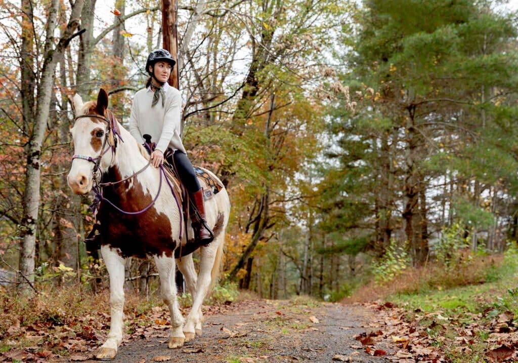 Horseback riding at Primland Resort in Fall. Meadows of Dan, VA