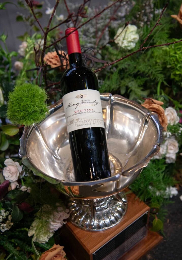Photo of King Family Vineyards' 2019 Heritage bottle in the Winners Cup