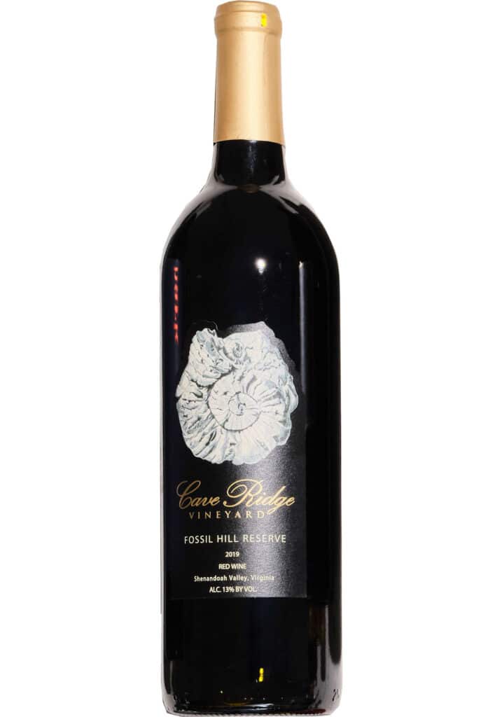 Bottle of Cave Ridge Vineyard's 2019 Fossil Hill Reserve red wine - 2024 Governor's Cup Case