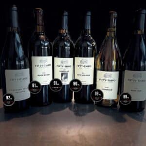 Six bottles of Fifty-Third Winery & Vineyard, 2021 Cab Franc Reserve, 2021 Rock Ridge, 2021 Romulus, 2021 Two Springs, 2022 Viognier, 2021 Norton