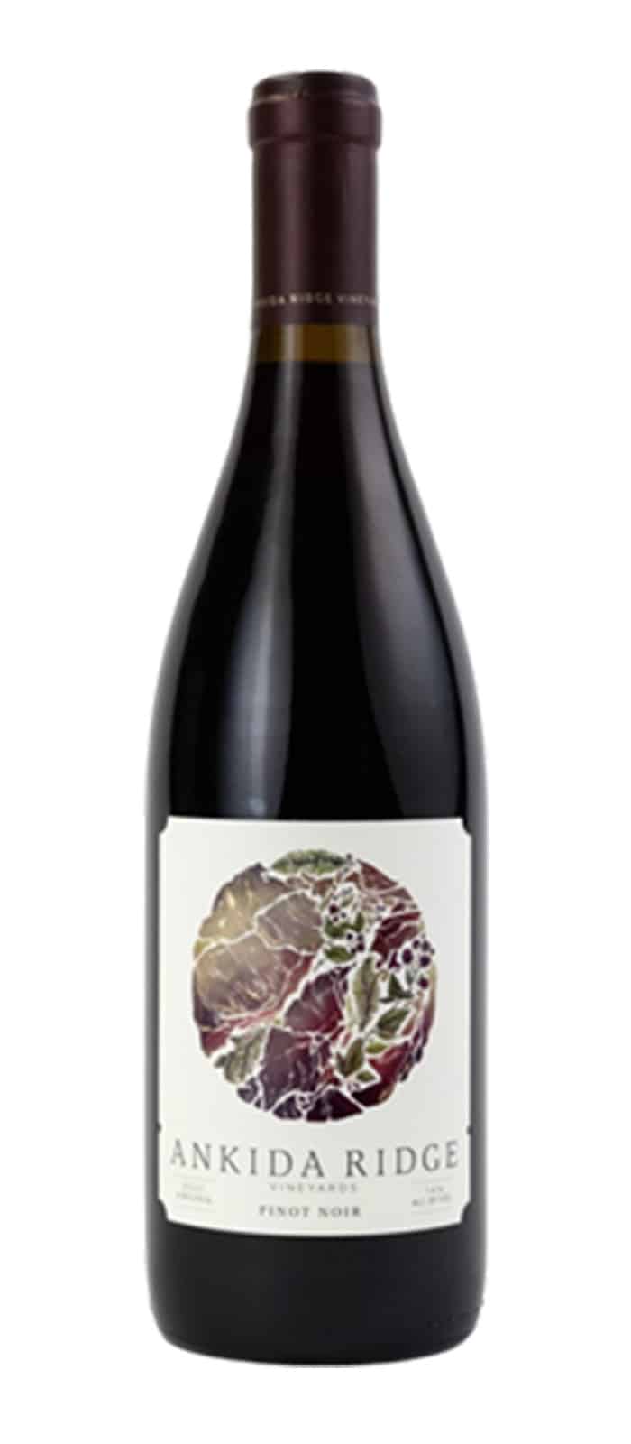 Bottle of Ankida Ridge Vineyards 2022 Pinot Noir, Gold Medal, Virginia Governor's Cup Wine Competition.