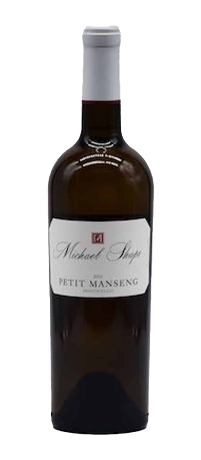 Bottle of Michael Shaps 2019 Petit Manseng, Gold Medal, Virginia Governor's Cup Wine Competition.