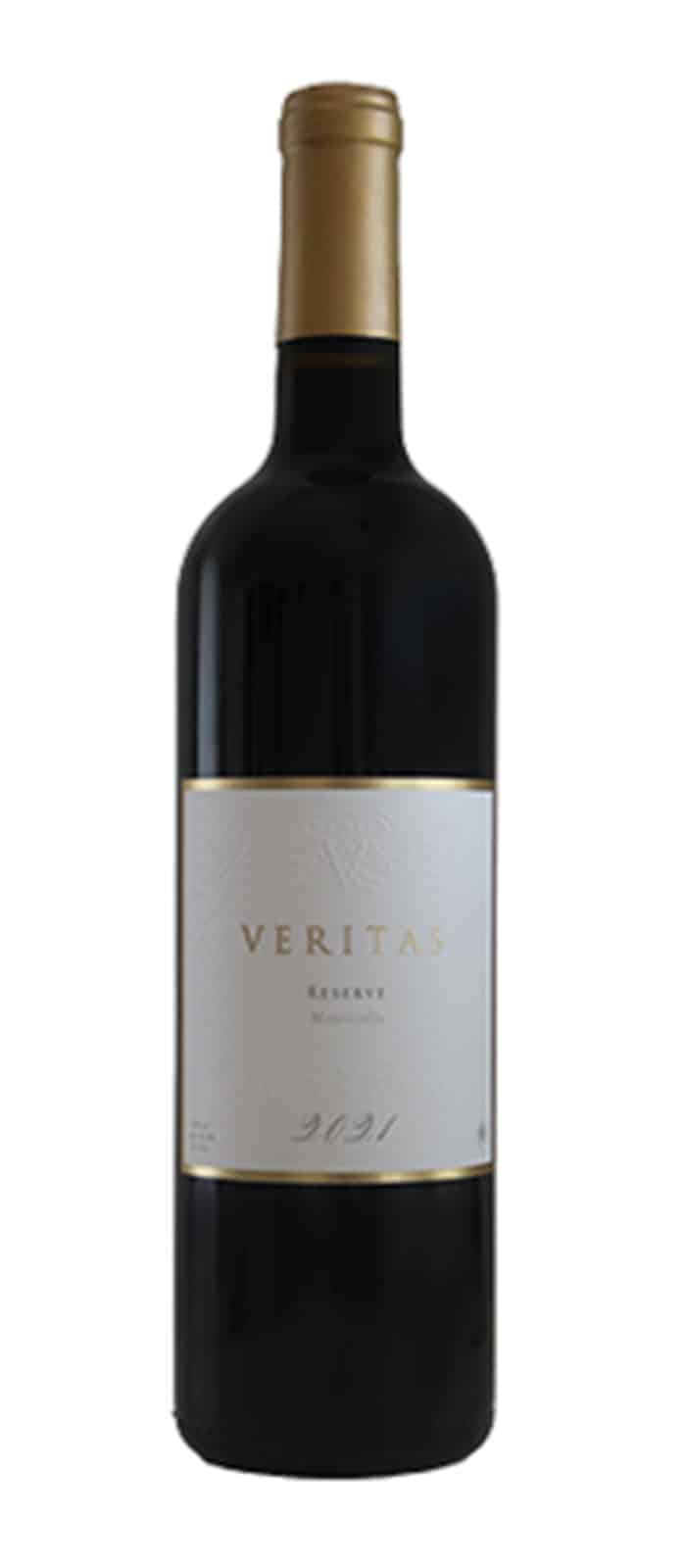 Bottle of Veritas Vineyards 2021 Reserve, Gold Medal, Virginia Governor's Cup Wine Competition.