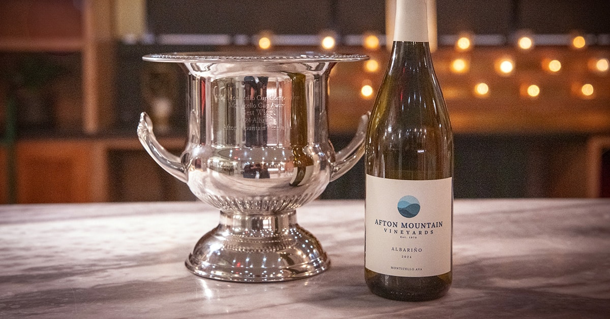 2025 Monticello Cup and winning Afton Mountain Albariño Wine