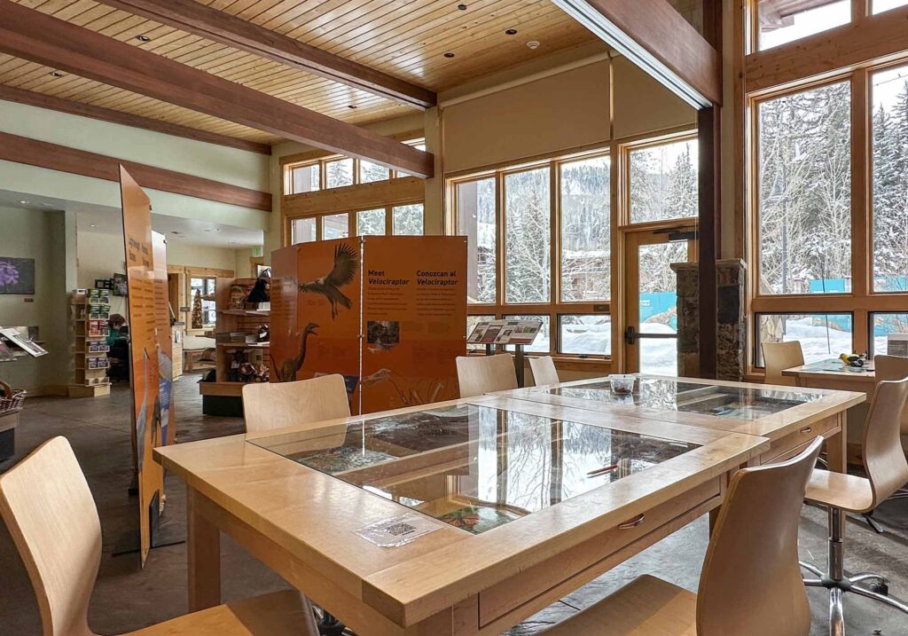 Visitors’ education room at the Betty Ford Alpine Gardens in Vail, Colorado, designed for learning about alpine ecosystems.
