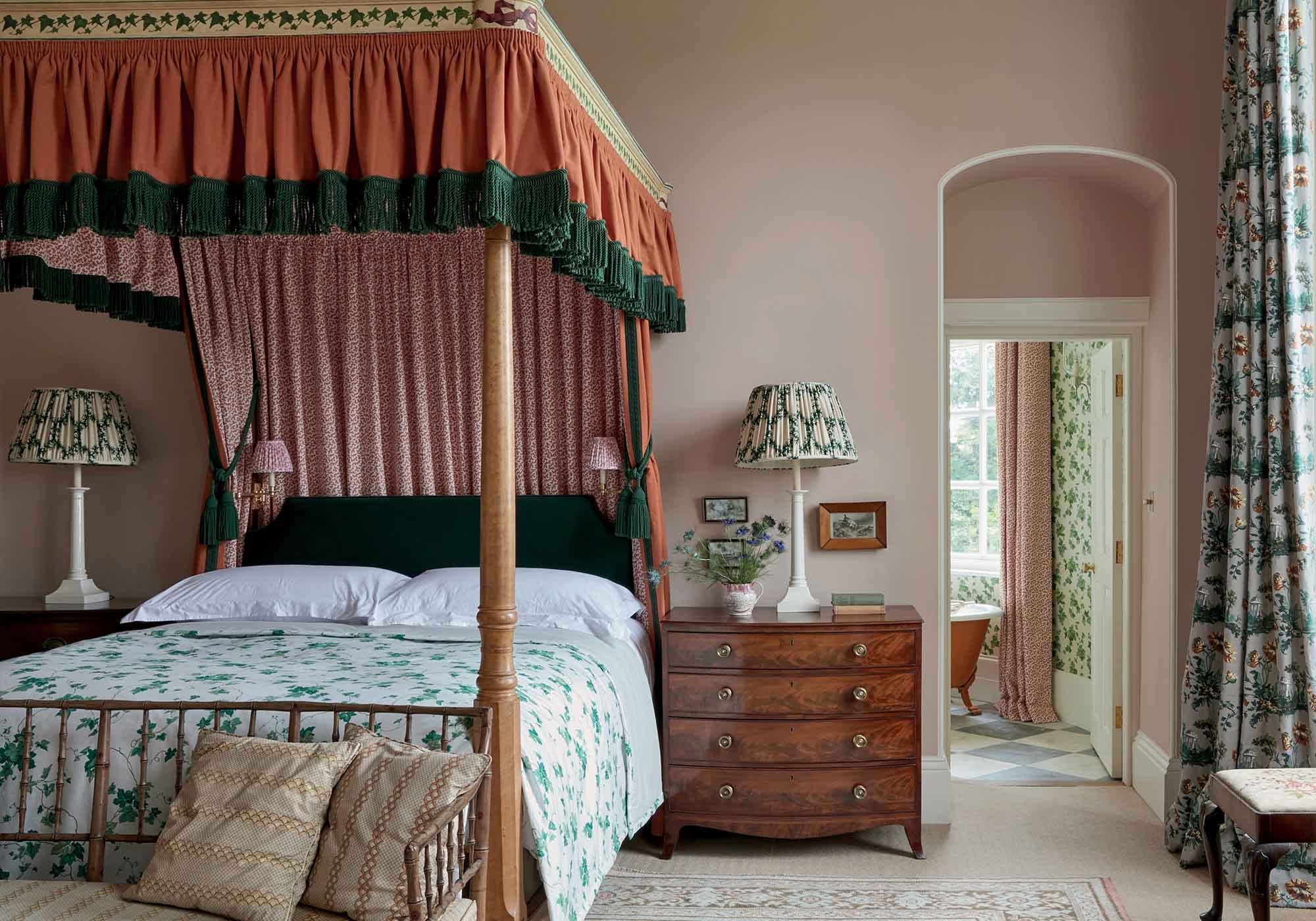 Elegant English bedroom interior from An English Vision by Ben Pentreath