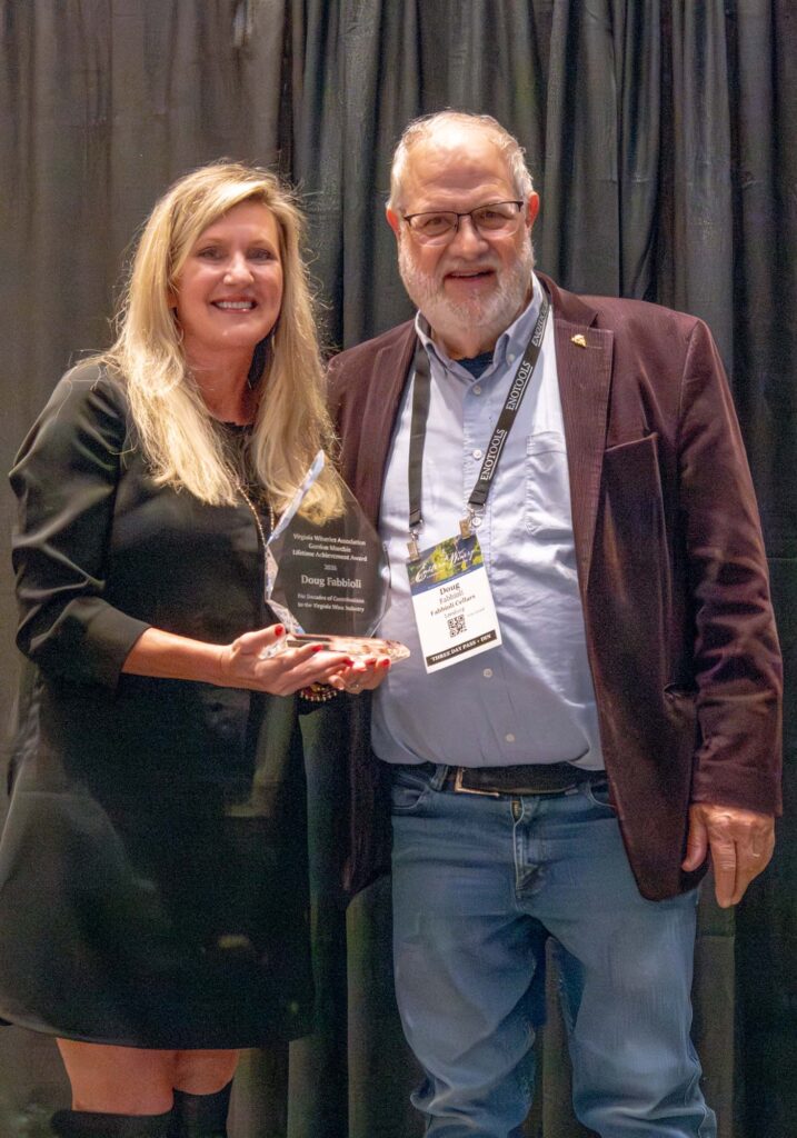 Virginia winemaker Doug Fabbiolo receiving award at the 2026 Eastern Winery Exposition in Richmond