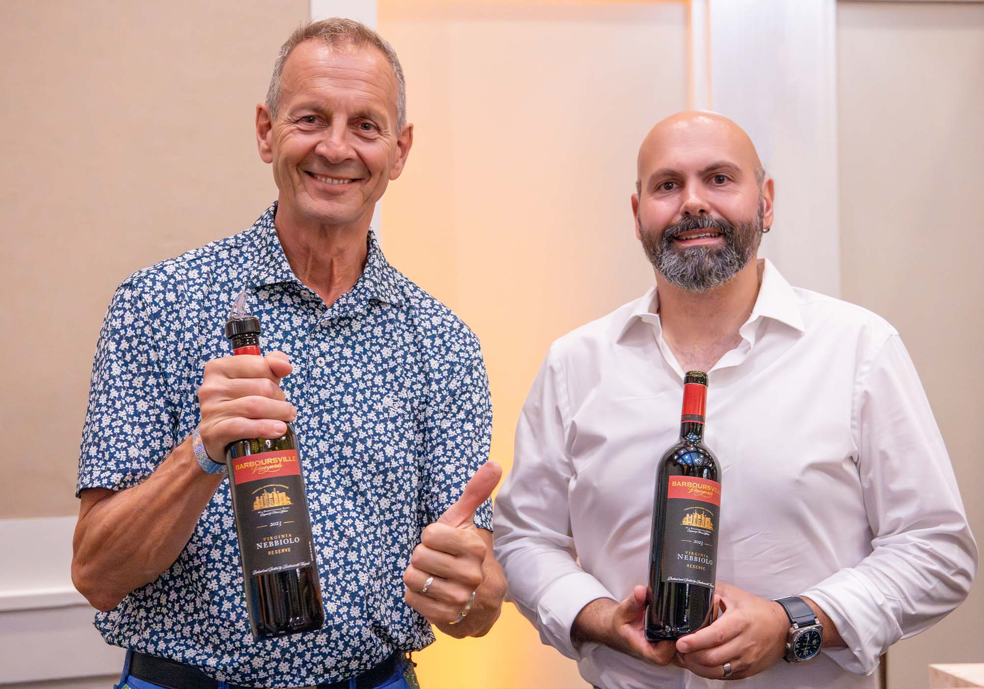 Guests taste Gold medal-winning wines at the Barboursville Vineyards table during the 2026 Monticello Cup celebration.
