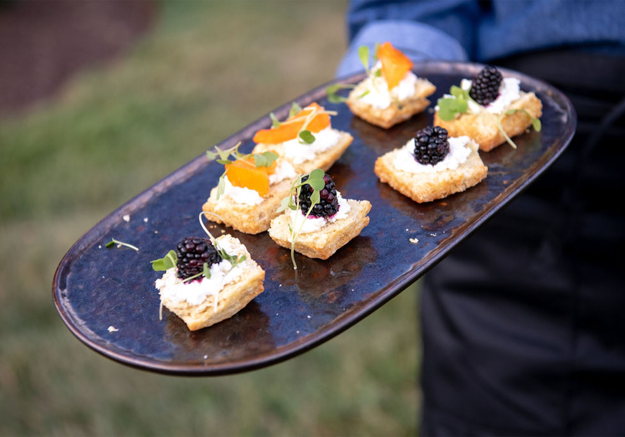 Appetizer by Luce Charlottesville at Southwest Mountains Vineyards wine dinner