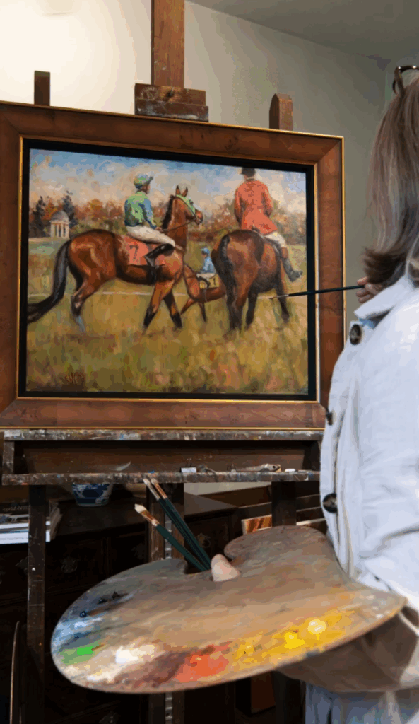 Portrait of Virginia artist Kelly Wilkinson Coffin in her art studio. INSTA